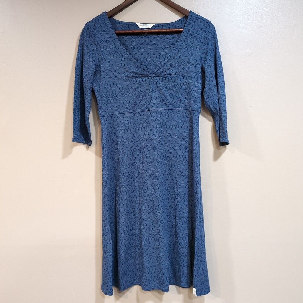 Toad&Co Rosalinda Dress Sz S Blue 3/4 Sleeve Gorpcore Outdoor Hike Casual Travel